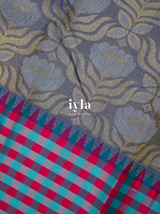 The Lotus Weave Kanjeevaram in Winter Blue