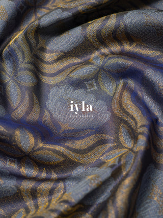 The Lotus Weave Kanjeevaram in Winter Blue
