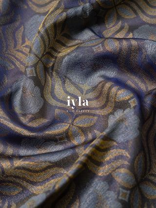The Lotus Weave Kanjeevaram in Winter Blue