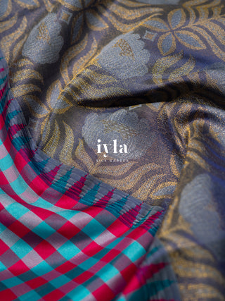 The Lotus Weave Kanjeevaram in Winter Blue