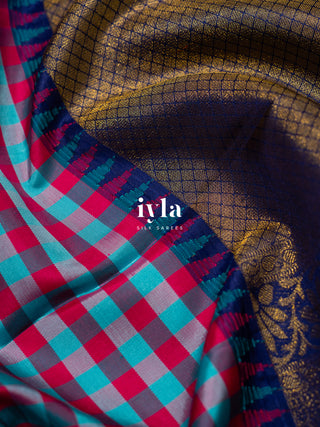 The Lotus Weave Kanjeevaram in Winter Blue