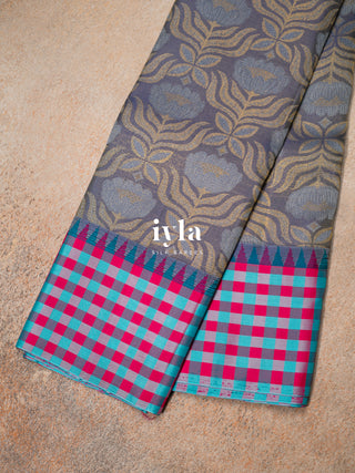 The Lotus Weave Kanjeevaram in Winter Blue