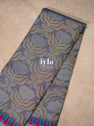 The Lotus Weave Kanjeevaram in Winter Blue