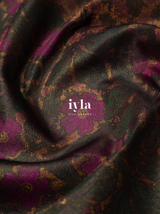 The Periwinkle Kanjeevaram in Midnight Brown