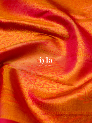 The Kalamkari Floral Kanjeevaram in Chartreuse Green