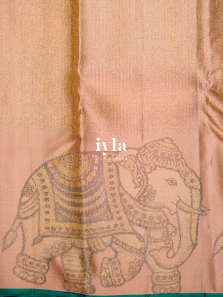 The Elephant in Golden Stripes Kanjeevaram