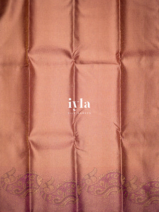 The Kalamkari Fish Weave Kanjeevaram in Brink Pink