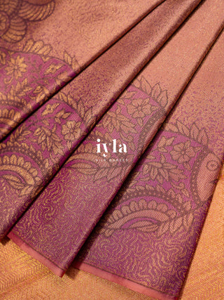 The Kalamkari Fish Weave Kanjeevaram in Brink Pink