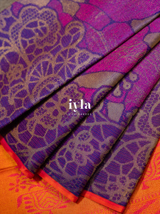 The Marble Affair Kanjeevaram in Amethyst Orchid