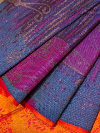 the Butterfly Ballet Kanjeevaram in Dreamy Periwinkle