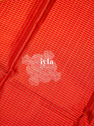 The Artisanal Folk Contemporary Kanjeevaram in Orange Red