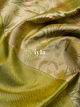 The Whispers of the Pond Kanjeevaram in soft Green