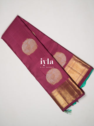 The Deer in the Moonlight Kanjeevaram in Magenta Rose