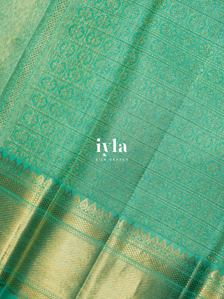 The Deer in the Moonlight Kanjeevaram in Magenta Rose