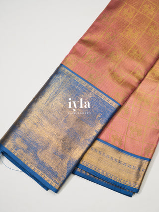 The Deers of Scandinavia Silk Saree in Pink Sorbet