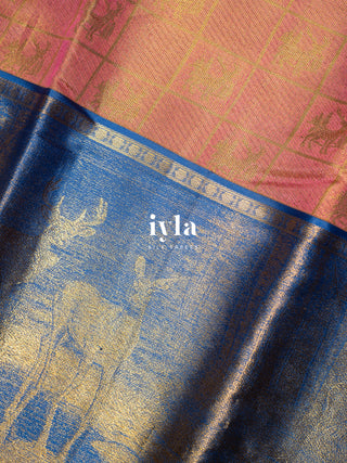 The Deers of Scandinavia Silk Saree in Pink Sorbet