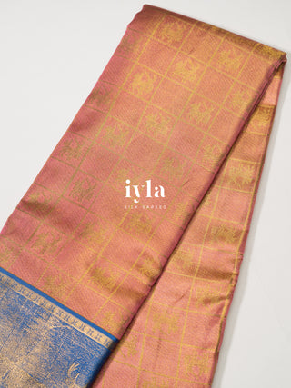 The Deers of Scandinavia Silk Saree in Pink Sorbet
