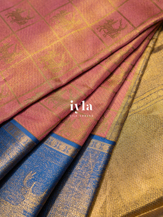The Deers of Scandinavia Silk Saree in Pink Sorbet