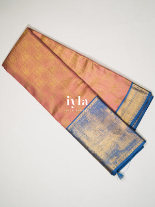 The Deers of Scandinavia Silk Saree in Pink Sorbet