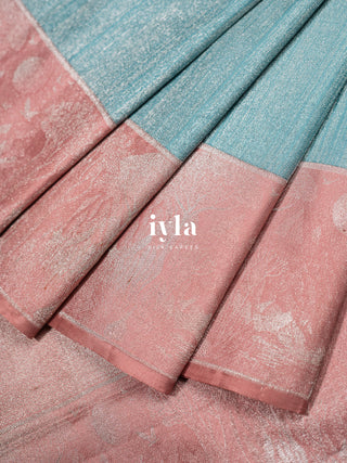 The Winter Sky Blue Deer in the Forest Kanjeevaram