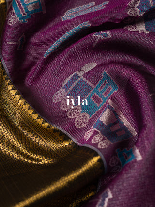 The Desert Wanderlust Kanjeevaram in Deep Purple