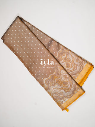 The Desert Wave Kanjeevaram in Sand Brown