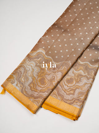 The Desert Wave Kanjeevaram in Sand Brown