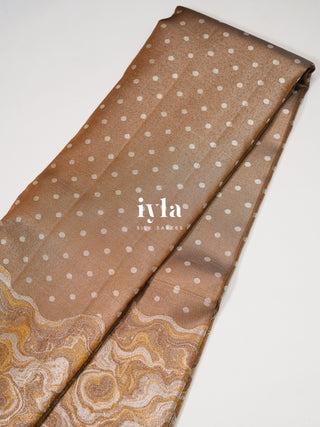 The Desert Wave Kanjeevaram in Sand Brown