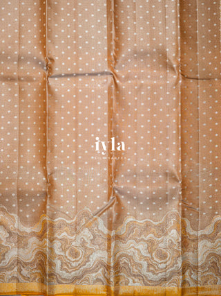 The Desert Wave Kanjeevaram in Sand Brown