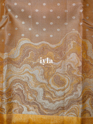 The Desert Wave Kanjeevaram in Sand Brown