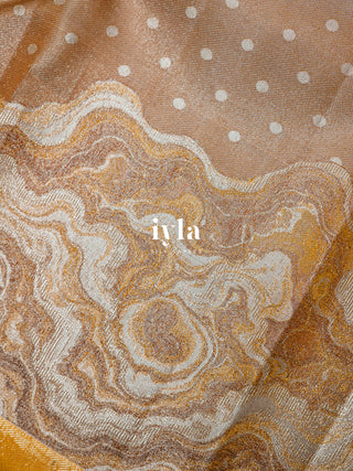 The Desert Wave Kanjeevaram in Sand Brown