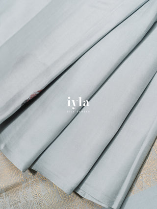 The Elephant in the Moonlight Kanjeevaram in Powder Blue