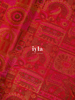 The Ancestral Glory Kanjeevaram in Ruby Red