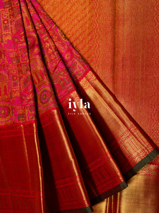 The Ancestral Glory Kanjeevaram in Ruby Red