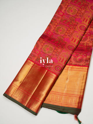 The Ancestral Glory Kanjeevaram in Ruby Red