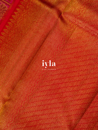 The Ancestral Glory Kanjeevaram in Ruby Red