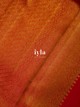 The Ancestral Glory Kanjeevaram in Ruby Red