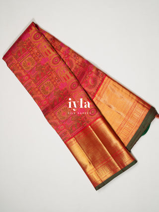 The Ancestral Glory Kanjeevaram in Ruby Red