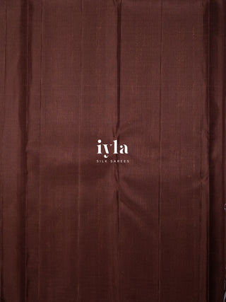 The Elephant in the Moonlight Kanjeevaram in Walnut Brown