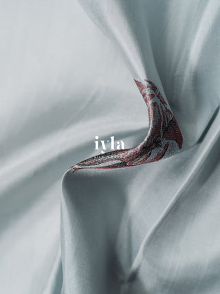 The Elephant in the Moonlight Kanjeevaram in Powder Blue