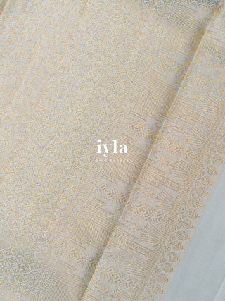 The Elephant in the Moonlight Kanjeevaram in Powder Blue