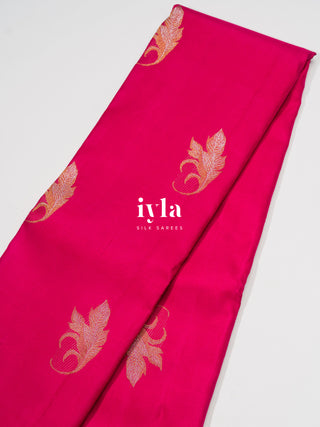 The Amaranth Pink Ornate Foliage Kanjeevaram
