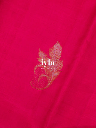 The Amaranth Pink Ornate Foliage Kanjeevaram