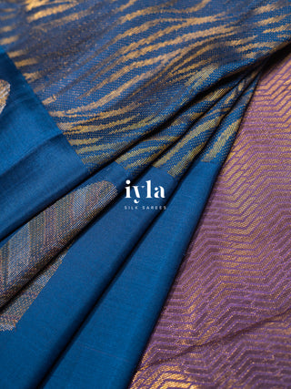 The Untamed Wild Kanjeevaram in French Blue