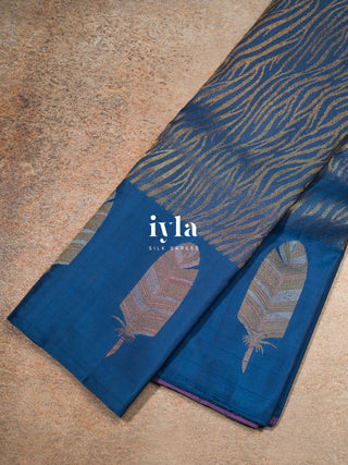 The Untamed Wild Kanjeevaram in French Blue