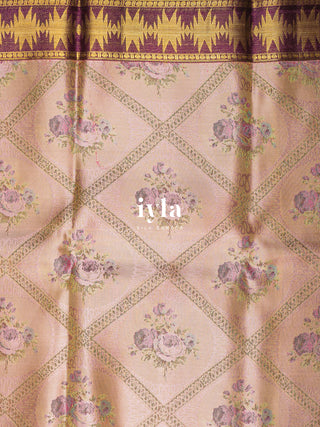 The Dreamy Garden Silk Saree in Rosy Taupe