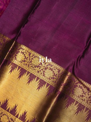 The Dreamy Garden Silk Saree in Rosy Taupe