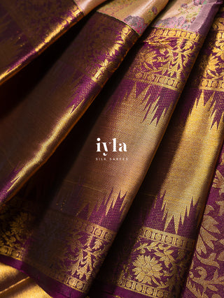The Dreamy Garden Silk Saree in Rosy Taupe