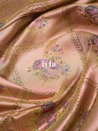 The Dreamy Garden Silk Saree in Rosy Taupe