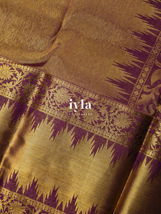 The Dreamy Garden Silk Saree in Rosy Taupe